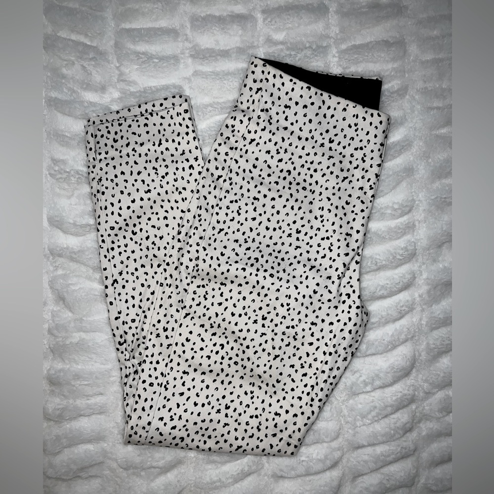 White leopard chino pants